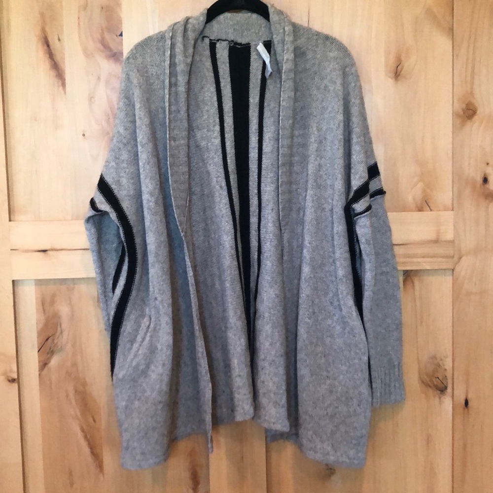 360 Cashmere Draped Open Front Cardigan